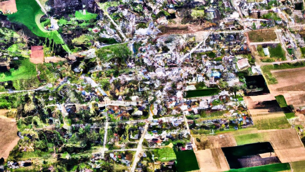 Lebanon, Missouri painted from the sky