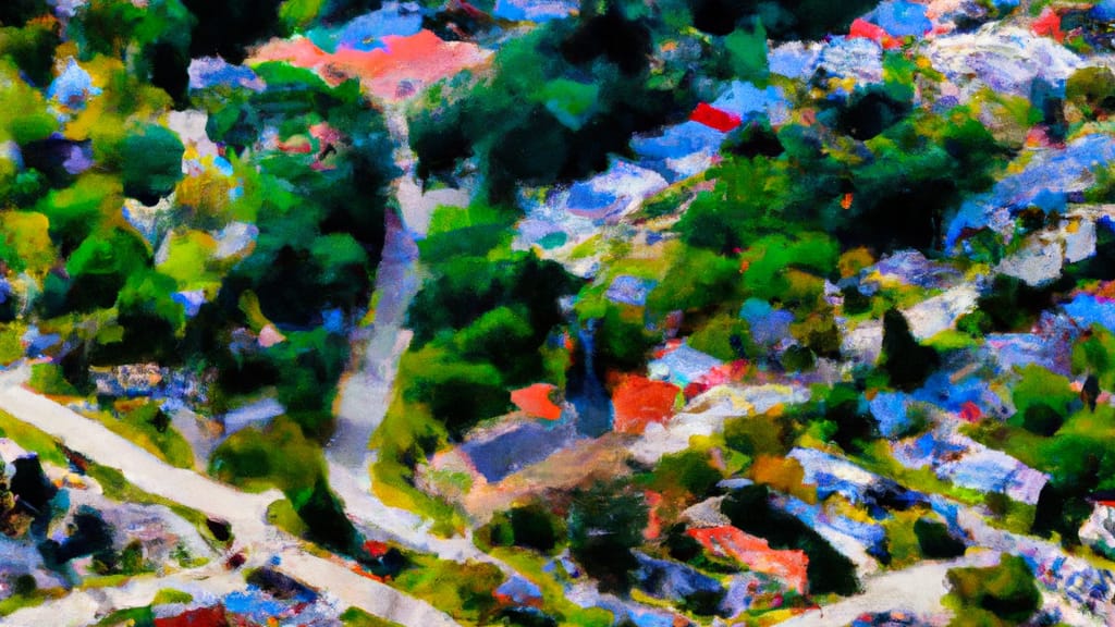 Leesburg, Virginia painted from the sky