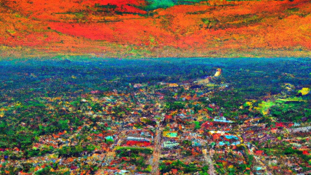 Lexington, Kentucky painted from the sky