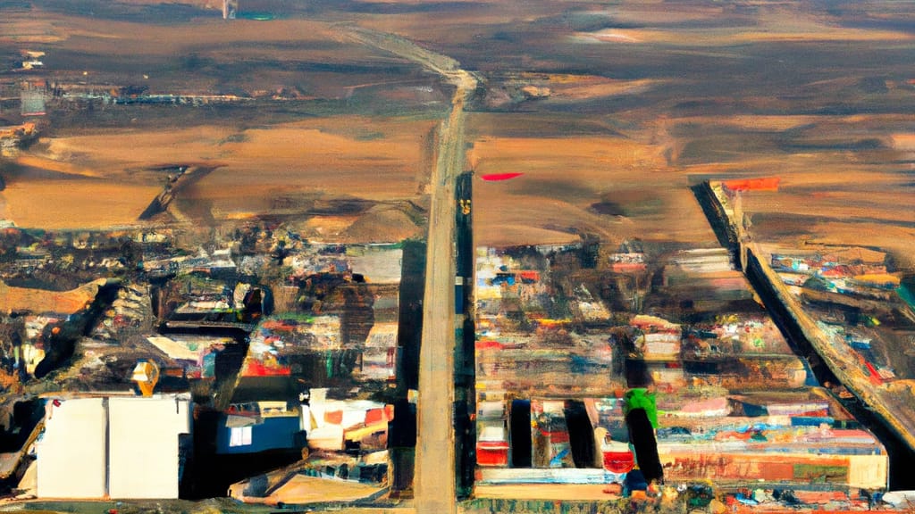 Lexington, Nebraska painted from the sky