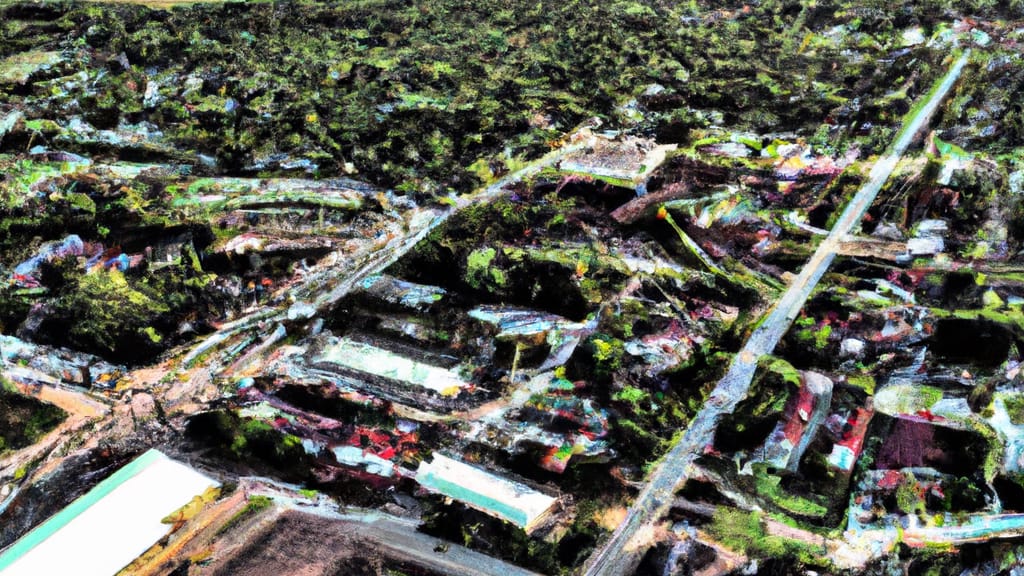 Liberty, Texas painted from the sky