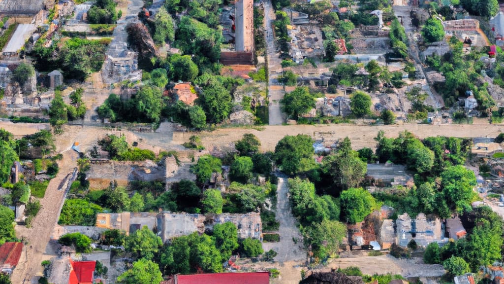 Libertyville, Illinois painted from the sky