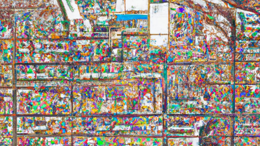 Lockport, New York painted from the sky