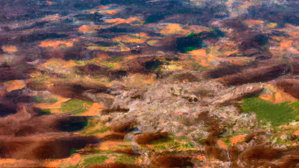 London, Kentucky painted from the sky