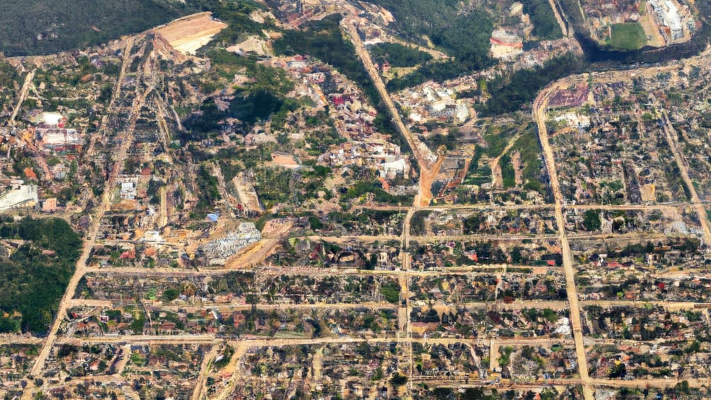 Lumberton, New Jersey painted from the sky