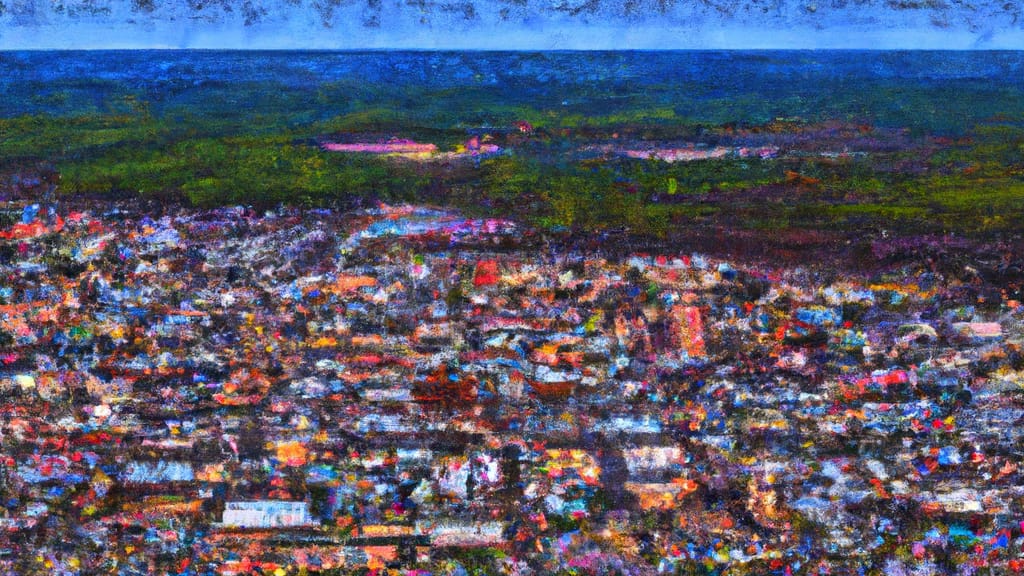 Lumberton, North Carolina painted from the sky