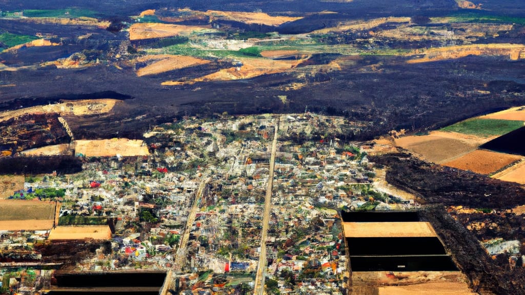 Lyons, Illinois painted from the sky