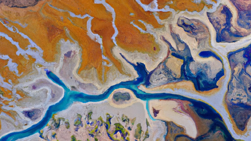 Mammoth Lakes, California painted from the sky