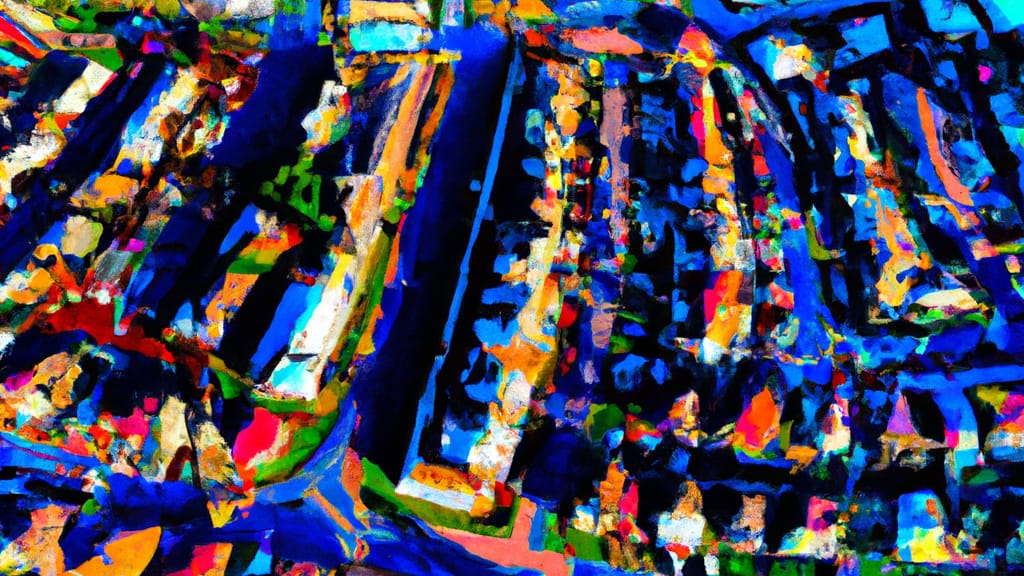 Manorville, New York painted from the sky