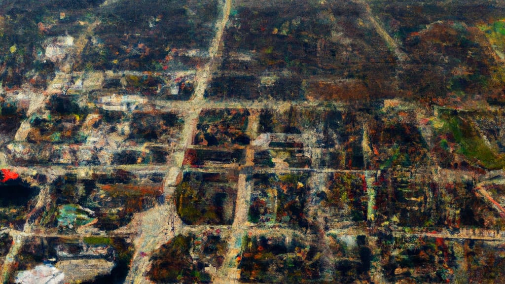 Mansfield, Ohio painted from the sky