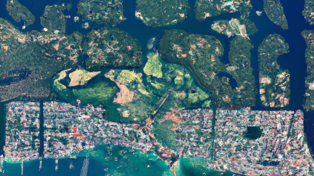 Marco Island, Florida painted from the sky