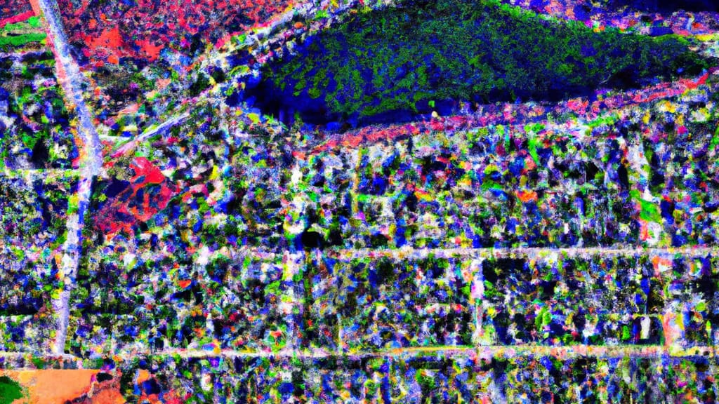 Medford, New York painted from the sky