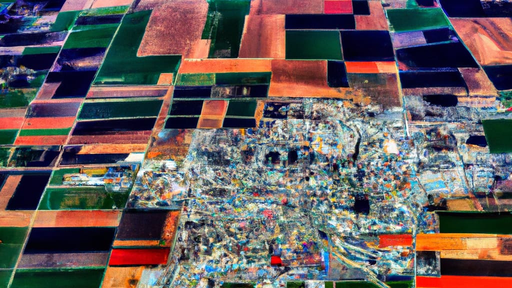 Metropolis, Illinois painted from the sky