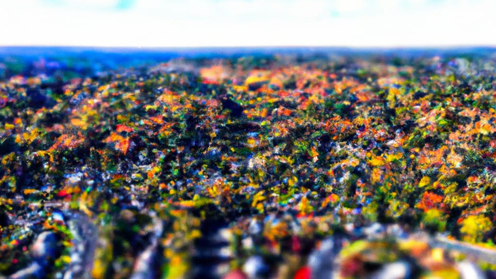 Milton, Massachusetts painted from the sky