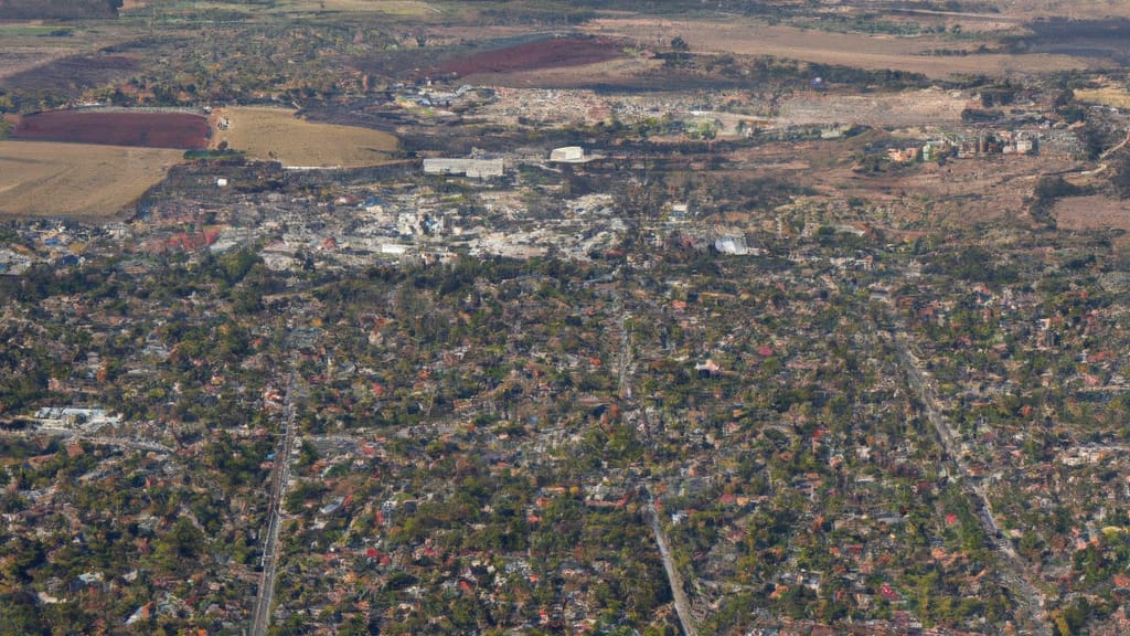 Modesto, California painted from the sky