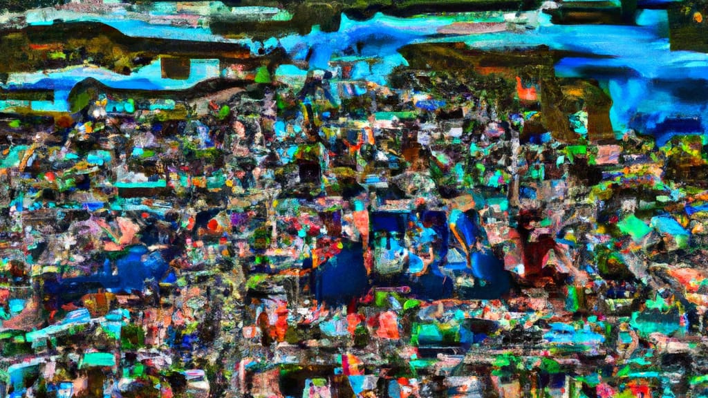 Mount Dora, Florida painted from the sky