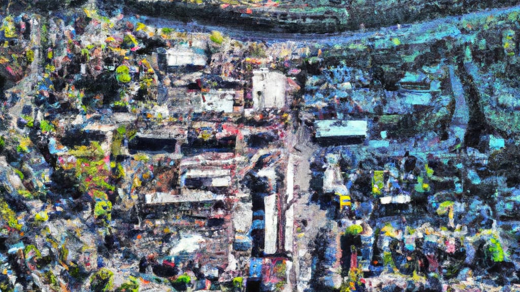 New Milford, New Jersey painted from the sky