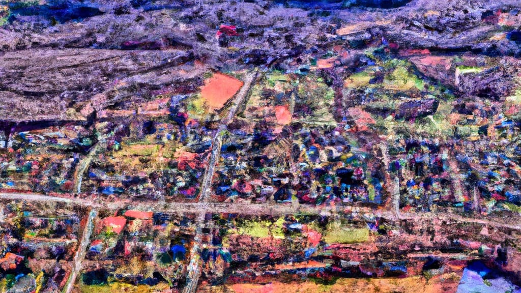 North Branford, Connecticut painted from the sky