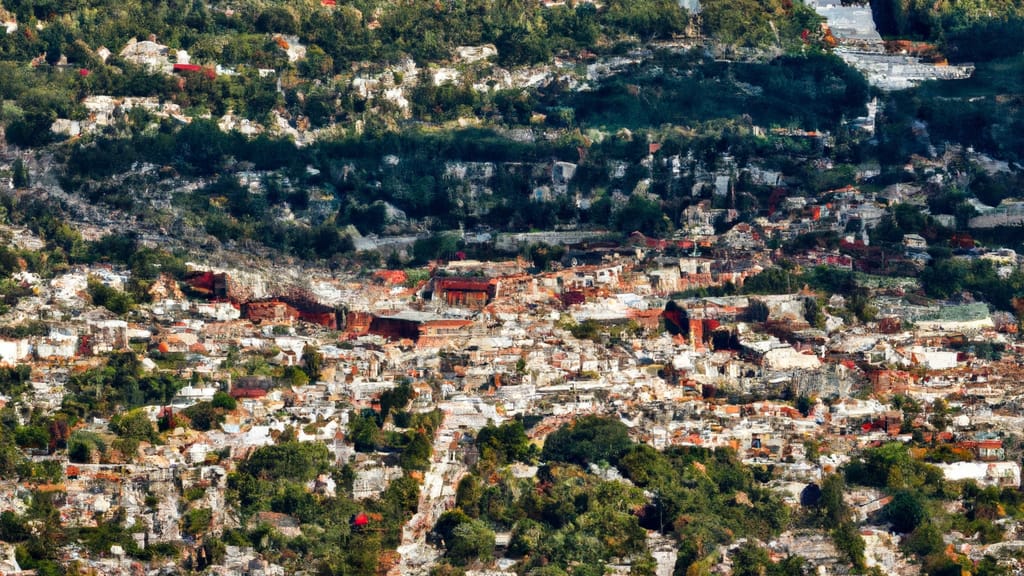 Northbridge, Massachusetts painted from the sky