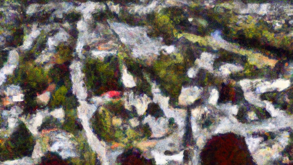 Norwich, New York painted from the sky