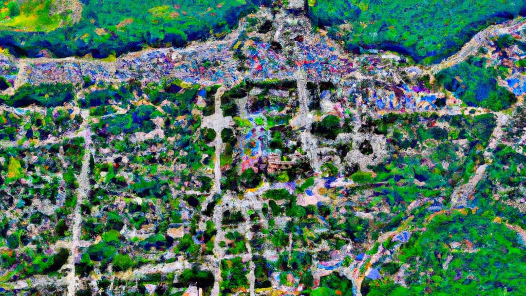 Oak Creek, Wisconsin painted from the sky