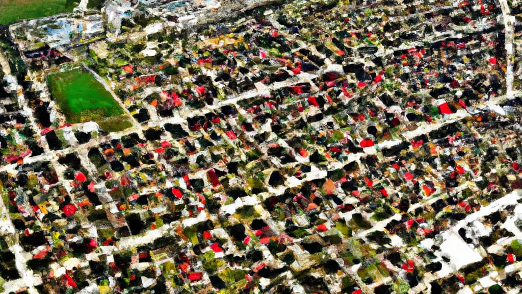 Oak Lawn, Illinois painted from the sky