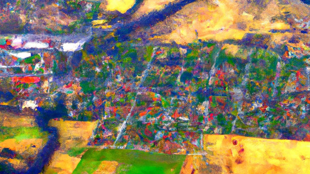 Oakdale, California painted from the sky