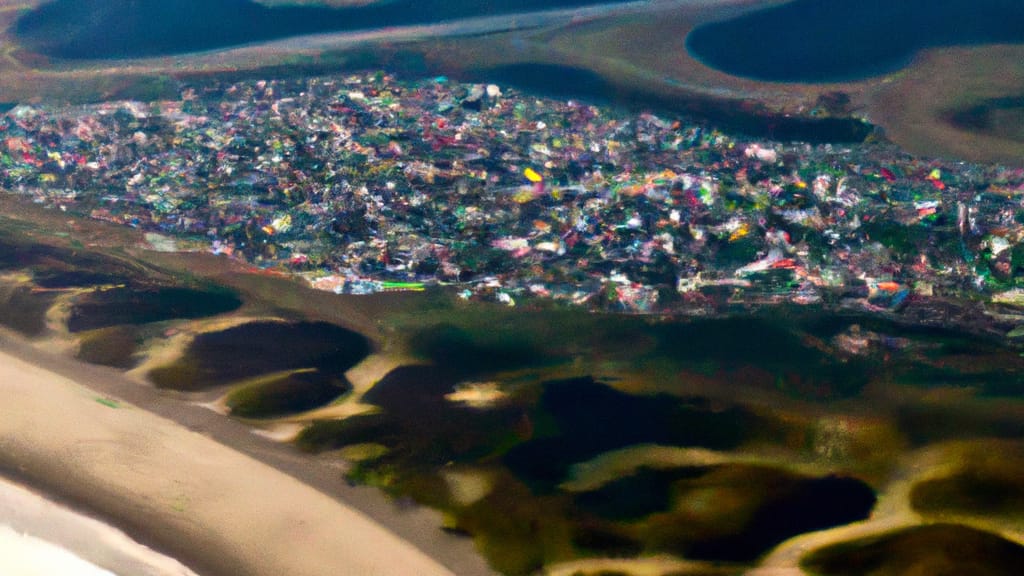 Ocean Shores, Washington painted from the sky