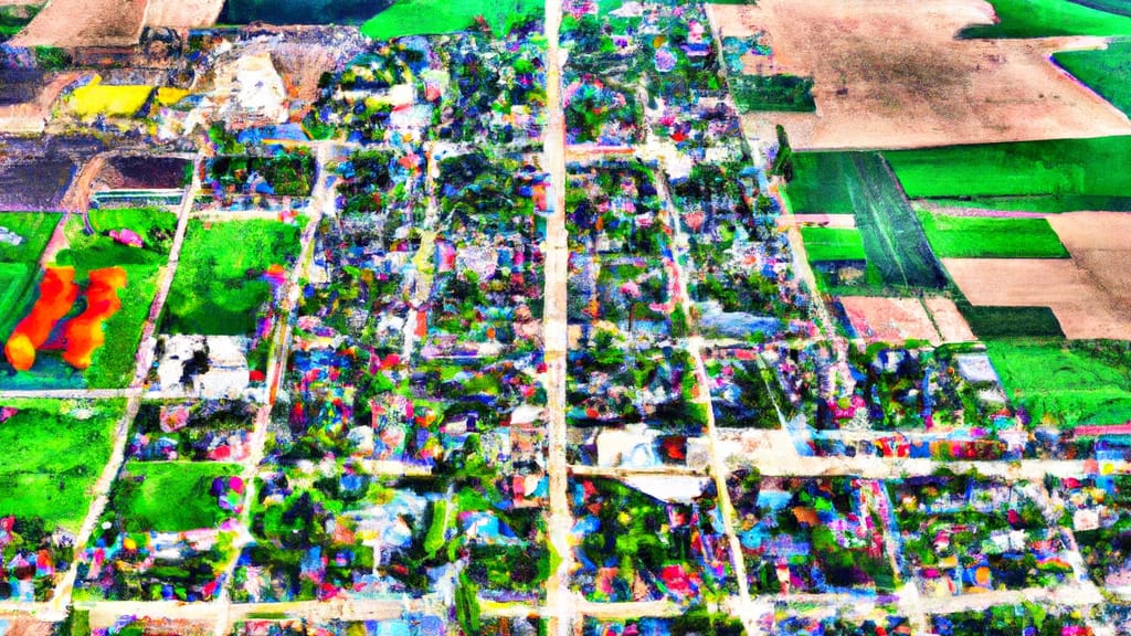 Olney, Illinois painted from the sky