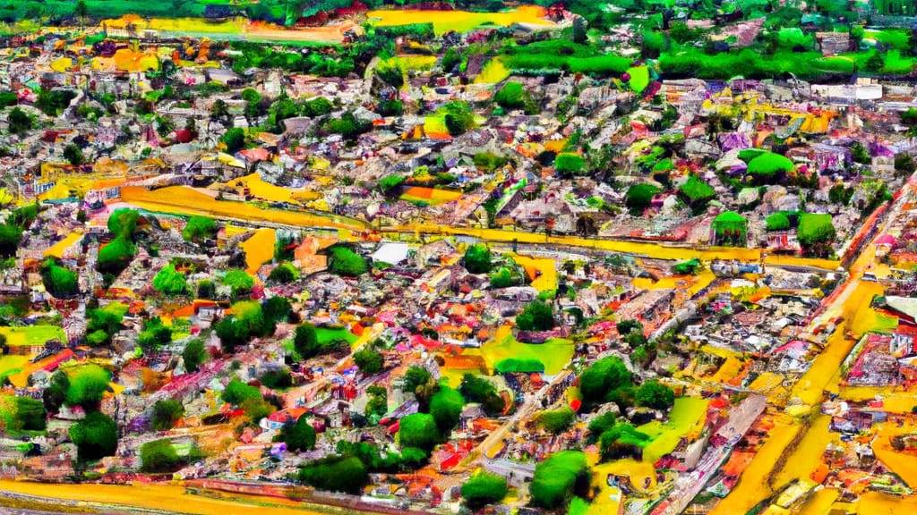 Orange, Texas painted from the sky