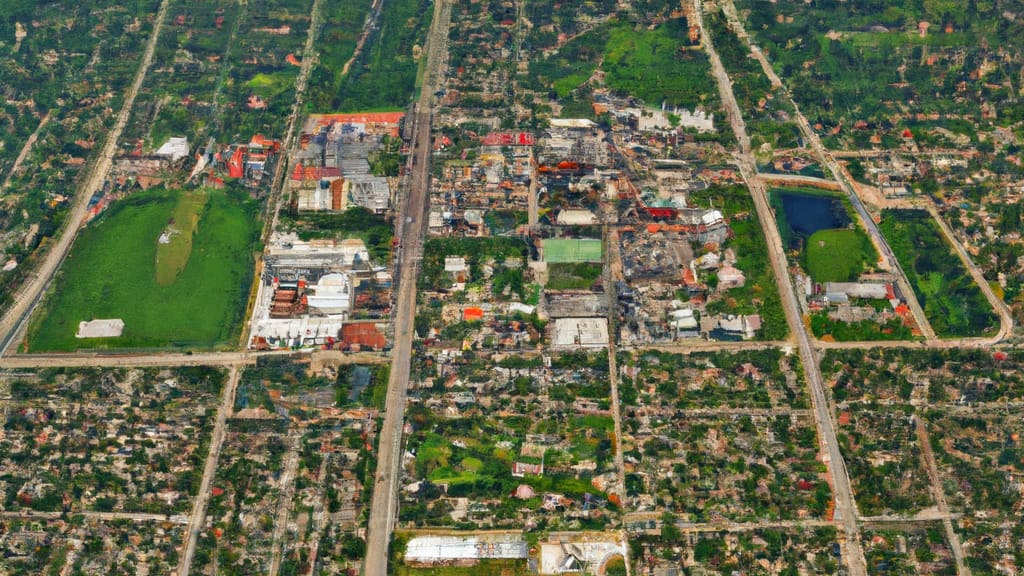 Oshkosh, Wisconsin painted from the sky