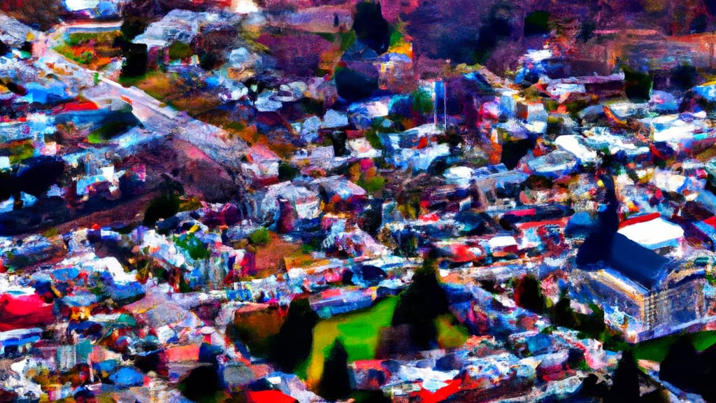 Palmyra, Pennsylvania painted from the sky