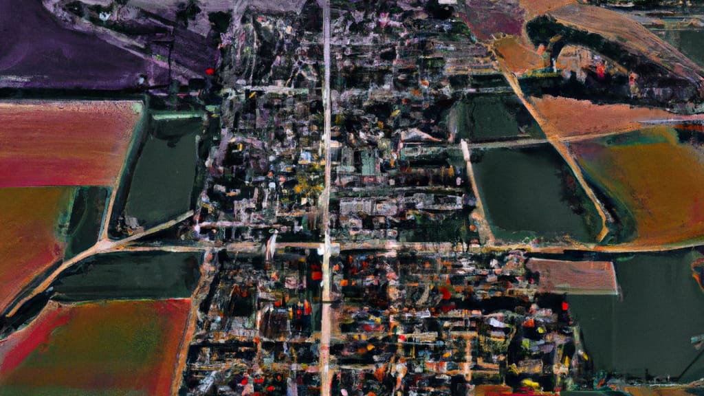 Pekin, Illinois painted from the sky