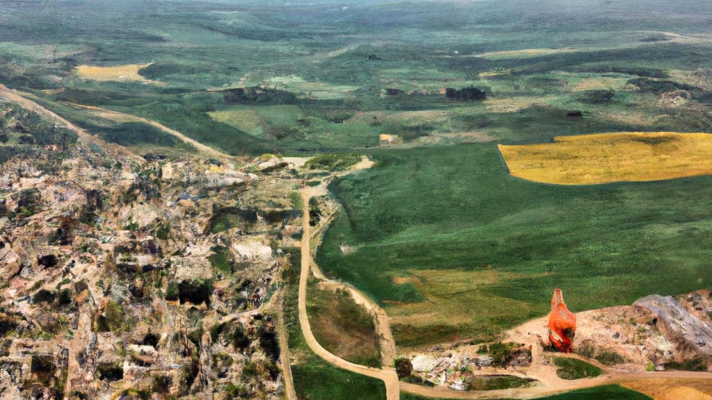 Pleasant Hill, Iowa painted from the sky