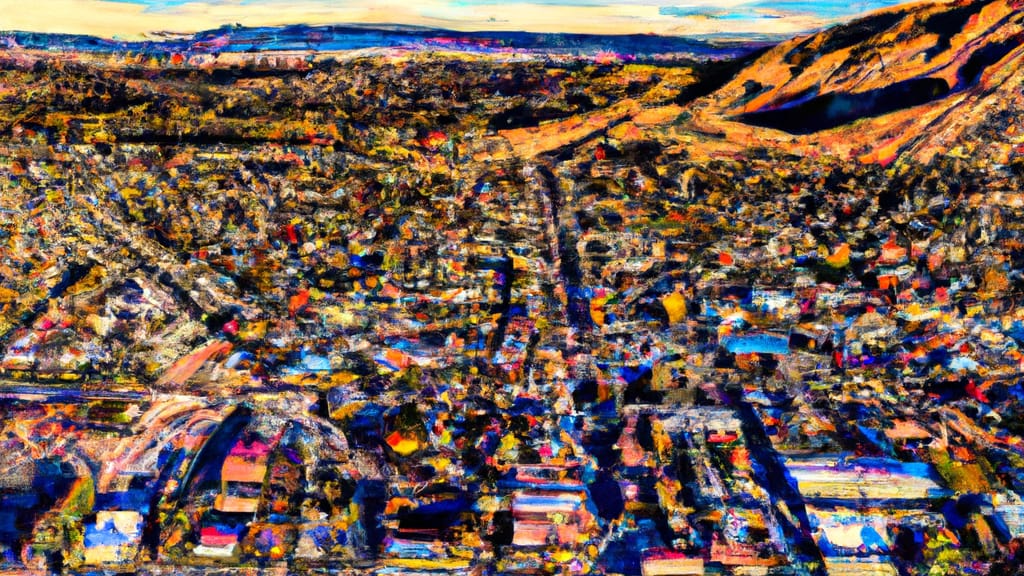 Pocatello, Idaho painted from the sky