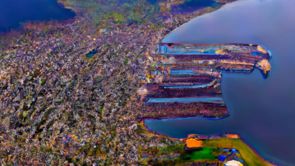 Port Angeles, Washington painted from the sky