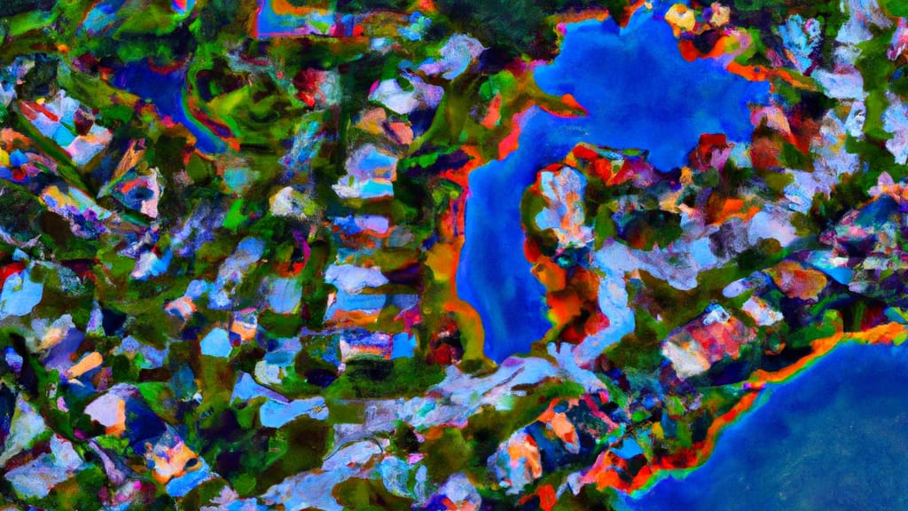 Port Orange, Florida painted from the sky