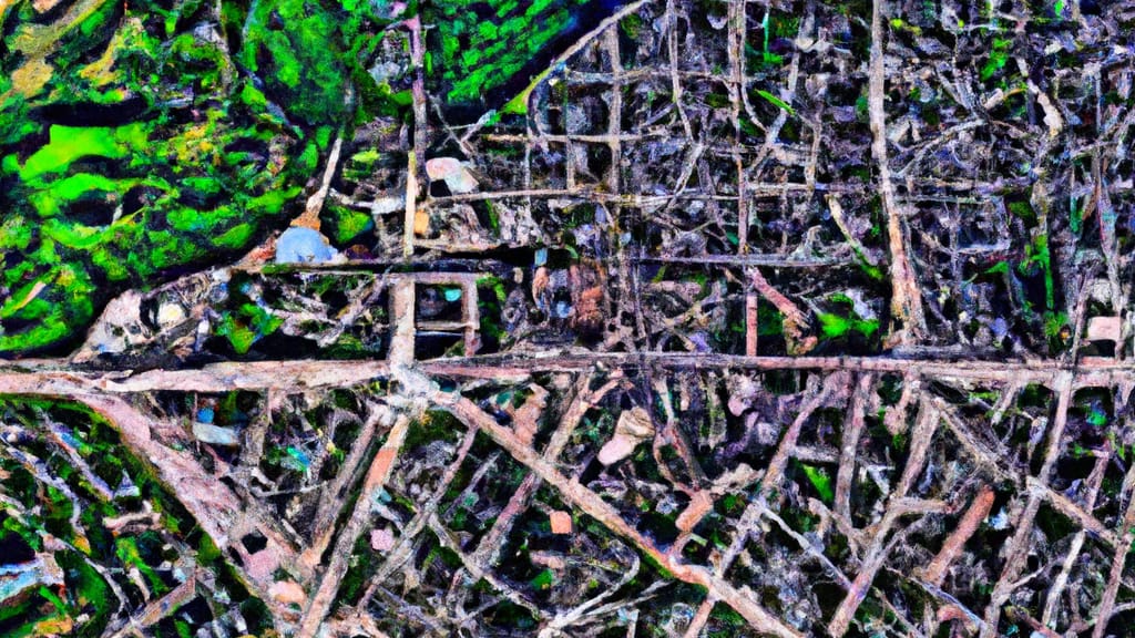 Portage, Wisconsin painted from the sky