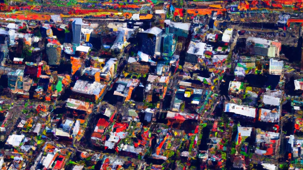 Portland, Oregon painted from the sky