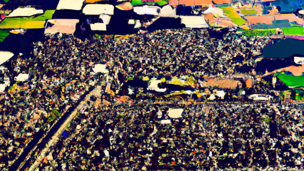 Rancho Cordova, California painted from the sky