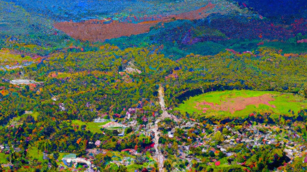 Randolph, Vermont painted from the sky