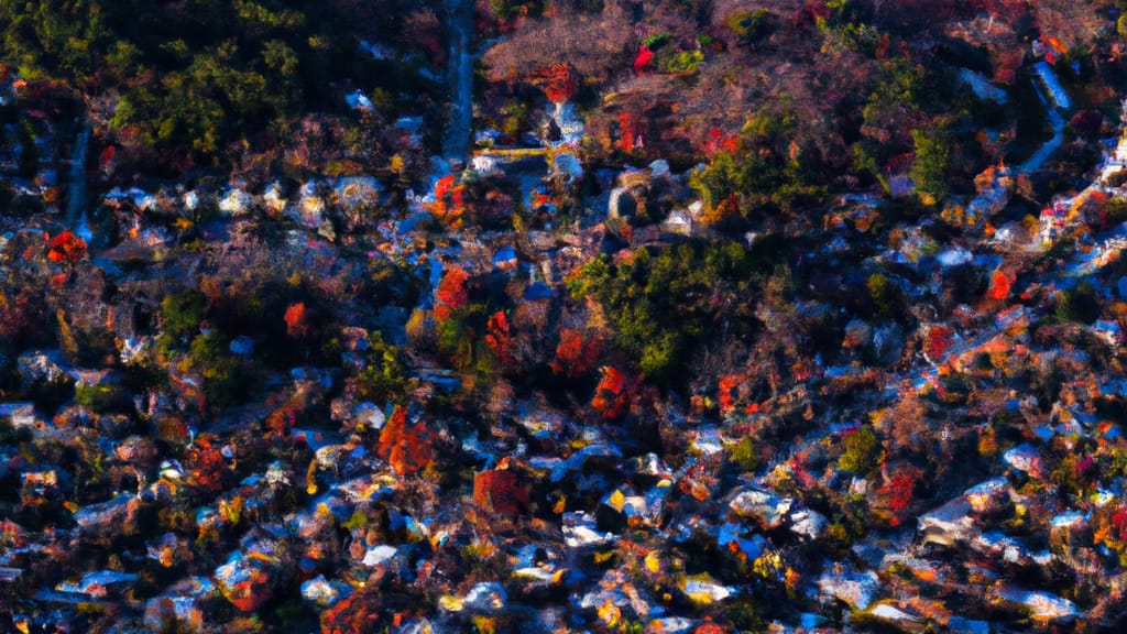 Redding, Connecticut painted from the sky