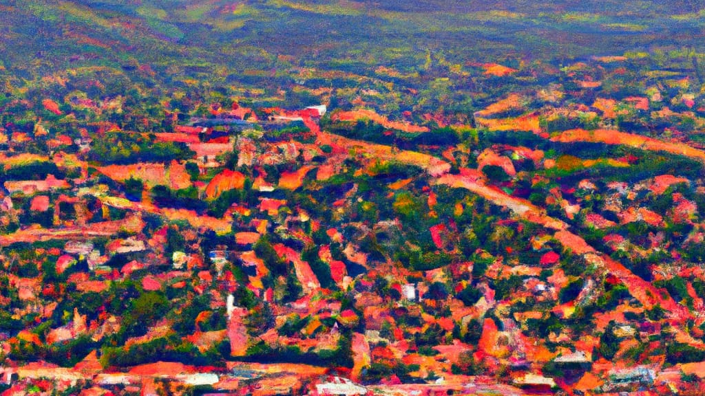 Roanoke, Alabama painted from the sky