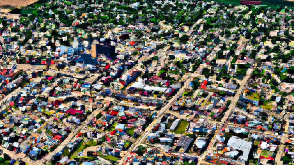 Rochelle, Illinois painted from the sky