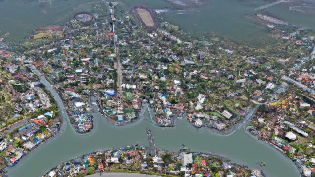 Rockport, Texas painted from the sky