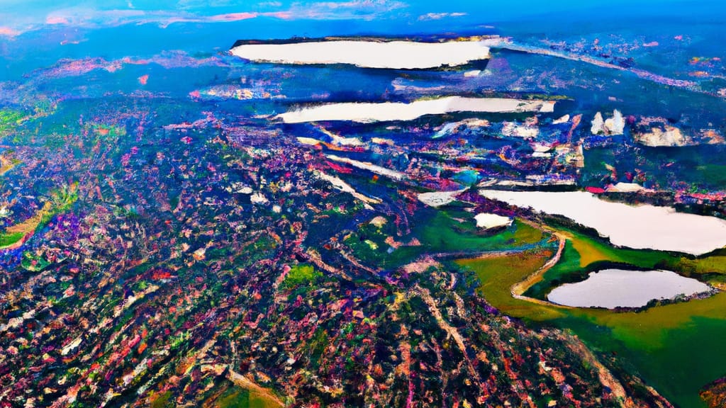 Rockwall, Texas painted from the sky