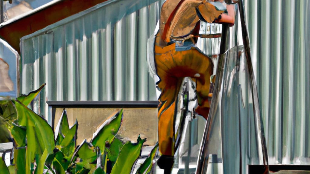 Man climbing ladder on Alvin, Texas home to replace roof