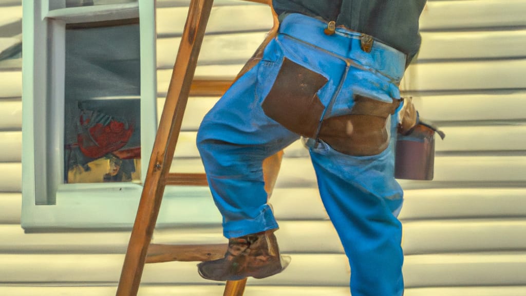 Man climbing ladder on American Fork, Utah home to replace roof