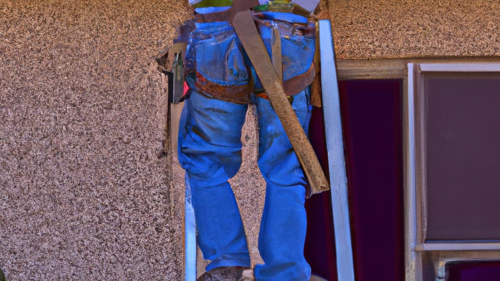 Man climbing ladder on Avondale, Arizona home to replace roof