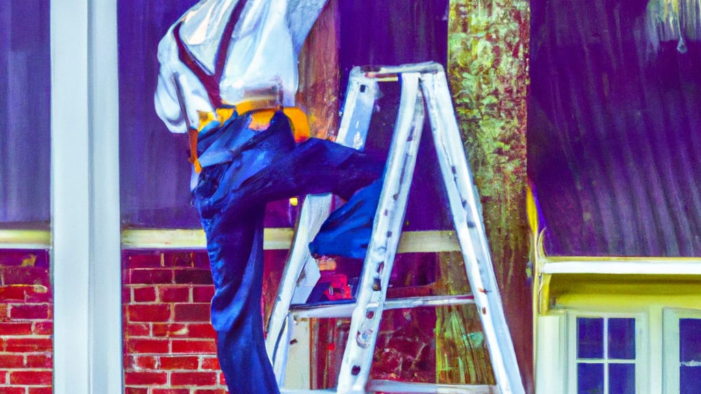 Man climbing ladder on Bainbridge, Georgia home to replace roof